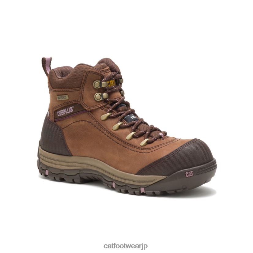 ALLY 防水コンポジットトゥワークブーツ 茶色 女性 N2JB0V282 Caterpillar |ワークブーツ